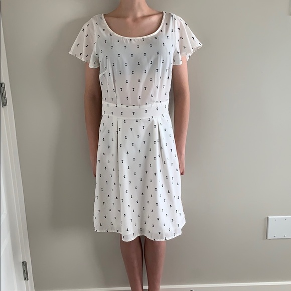 Vero Moda Fit and Flare Anchor Print Dress - Picture 1 of 4